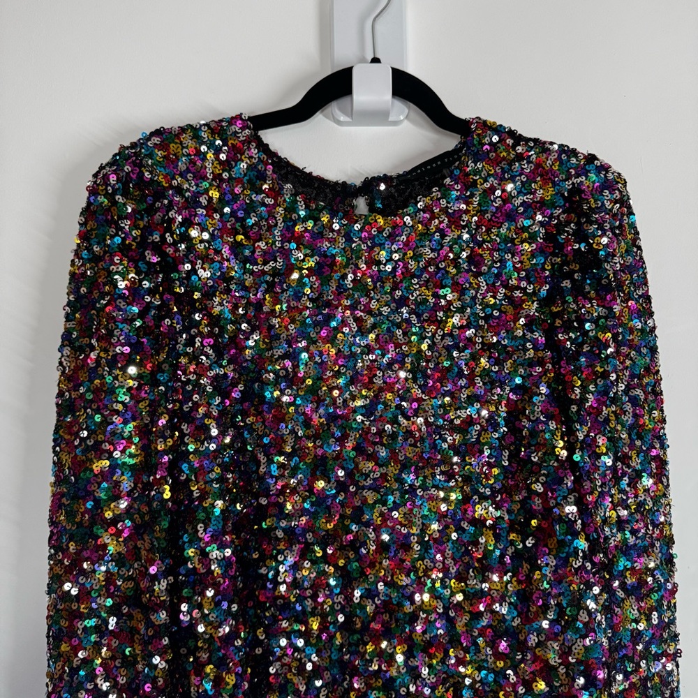 Endless Rose Blouse Sequin Long Sleeve Party - Picture 3 of 12
